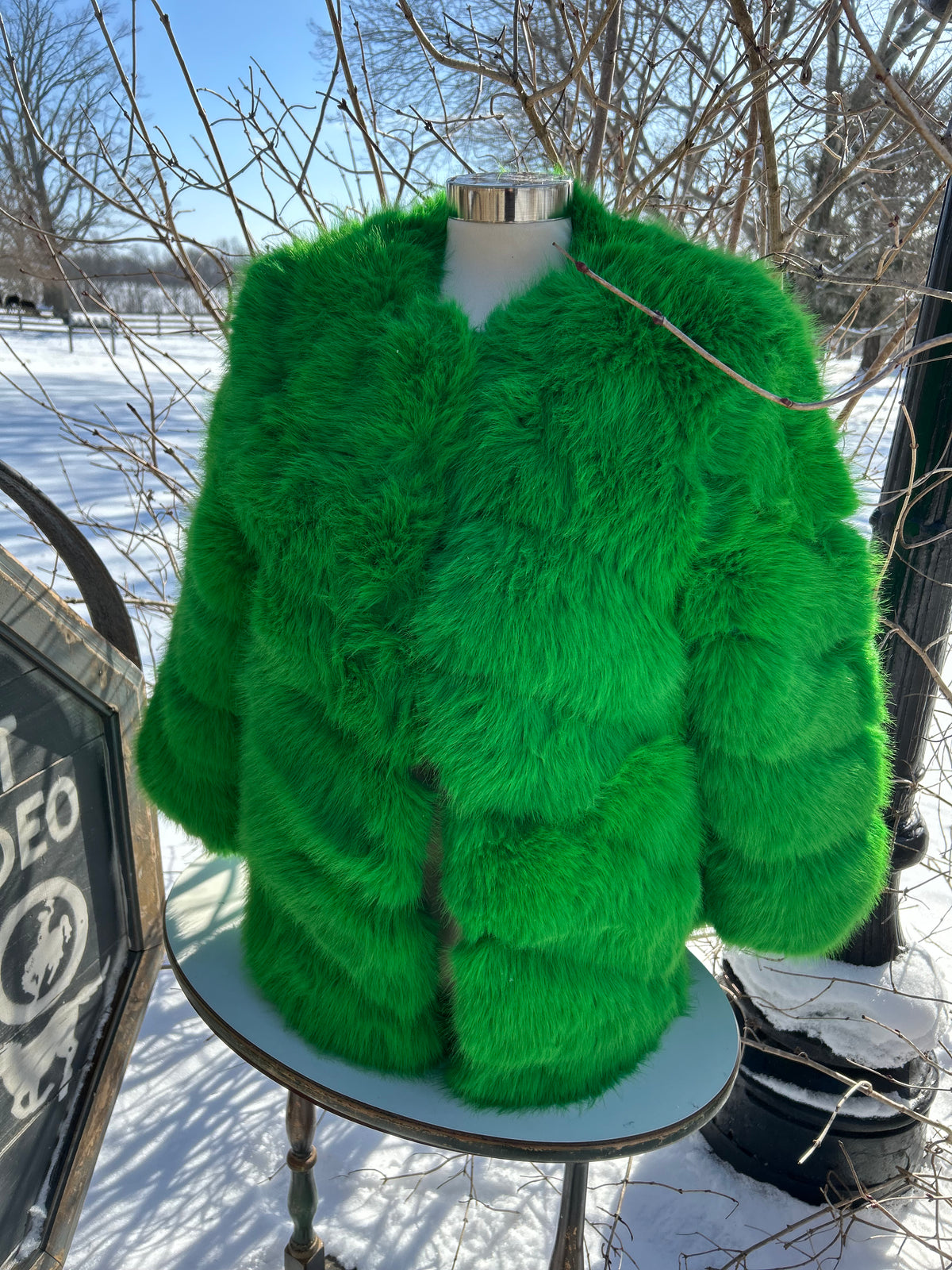 Ladies Coat| Faux Fur | GaGa Green