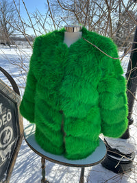 Ladies Coat| Faux Fur | GaGa Green