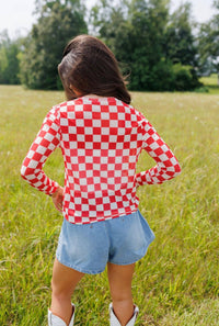 Mesh Top | Red Checkerboard | Mesh Top