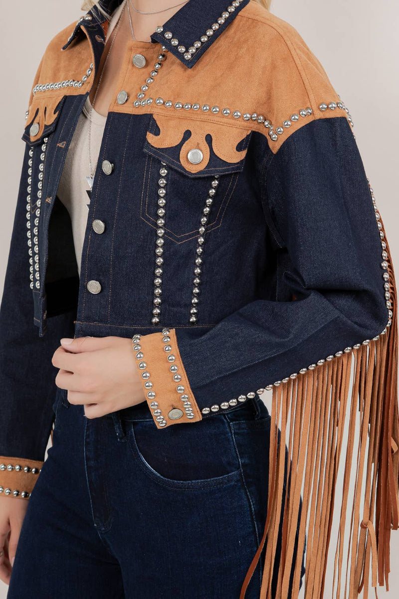 Ladies | Fringe | Studded | Jacket