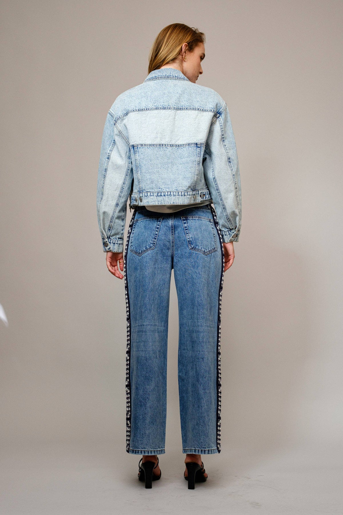 Blue Jeans| Washed Side Crochet Denim