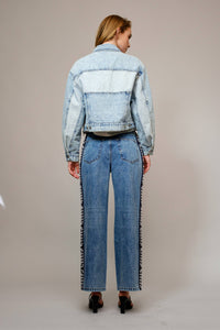 Blue Jeans| Washed Side Crochet Denim