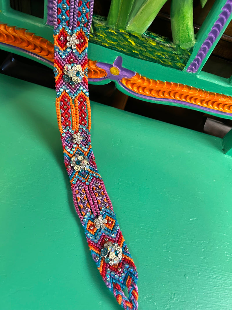 Hat Band| Beaded |Purple Orange Blue Crystal