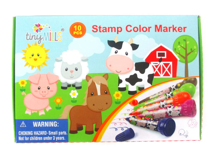 Tiny Mills | Stamp Color Marker | Farm Animals