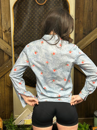 Vintage Ladies Blouse| Denim Rose