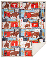 Wrangler® | Vintage | Western |  Plush |Sherpa Throw