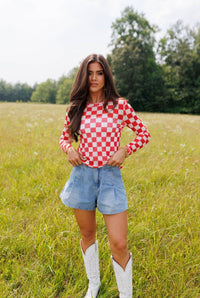 Mesh Top | Red Checkerboard | Mesh Top