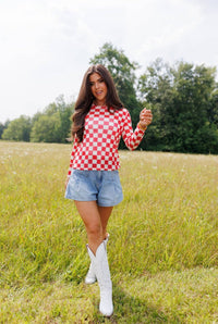 Mesh Top | Red Checkerboard | Mesh Top