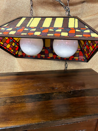 Vintage Light Fixture| Stained Glass |
