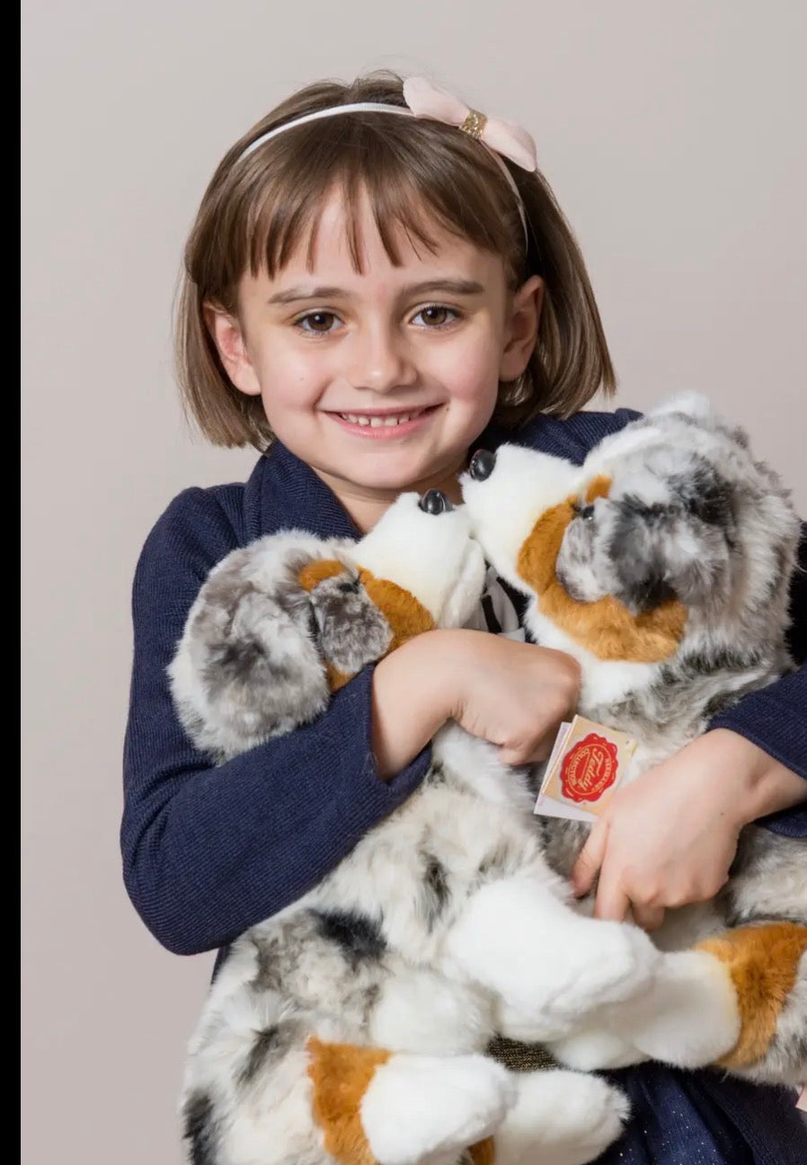 Teddy Hermann - Australian Shepherd puppy sitting 32cm - plush toy - fabric