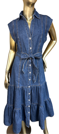 Denim Ladies Dress| Ruffle