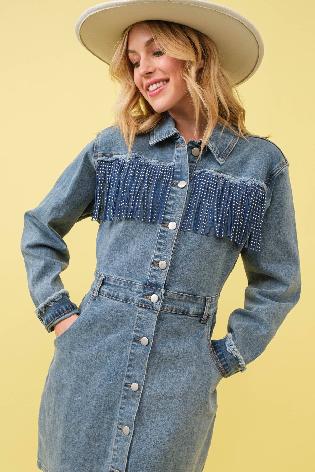 Fringe Western Denim Dress