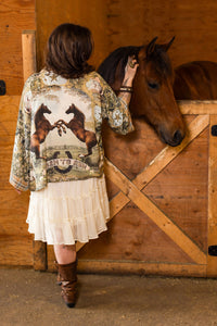 Kimono |Market of Stars |Born to Run Pixie Duster Crop Kimono w/ Horse & Flower Print
