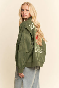 Jacket| WEST COAST RODEO |EMBROIDERED BOMBER |JACKET