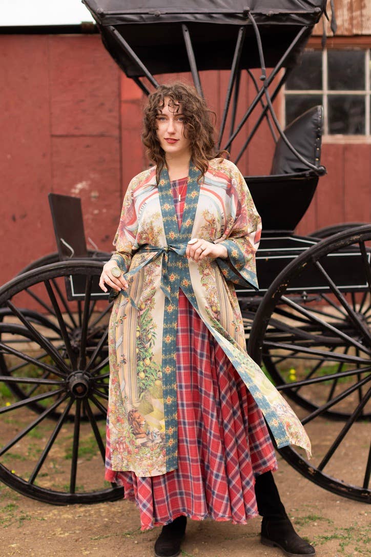 Kimono | Love Revolution Opera Duster Kimono Robe w/ horse & florals