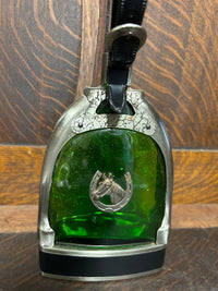 Flask|Stirrup |Green Glass