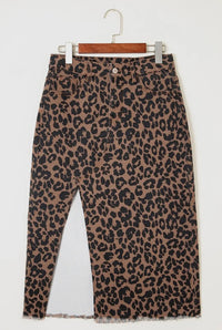 Denim Skirt | Leopard