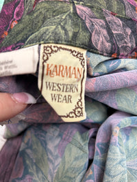 Vintage Western Shirt| floral | pearl snap