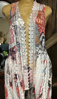 Ladies Vest| Rodeo | Lace high low