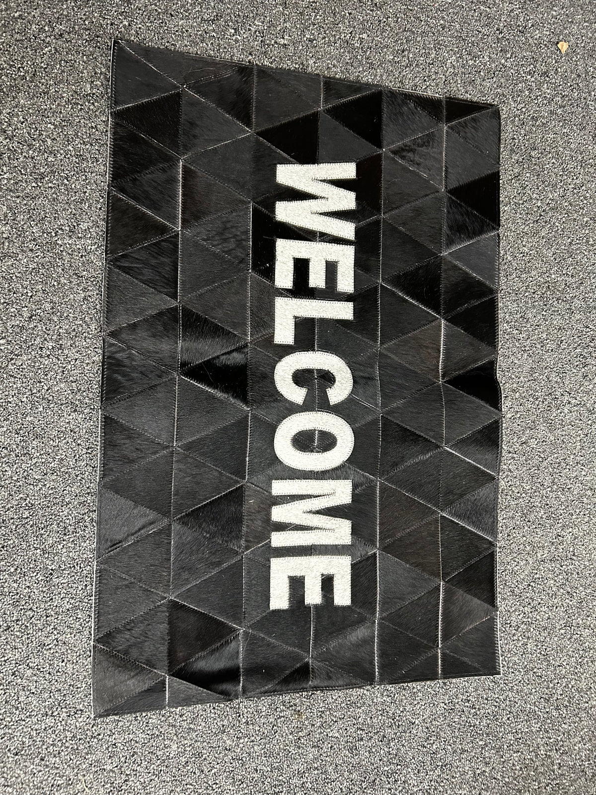 Welcome Mat| Cowhide| Black