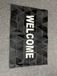 Welcome Mat| Cowhide| Black