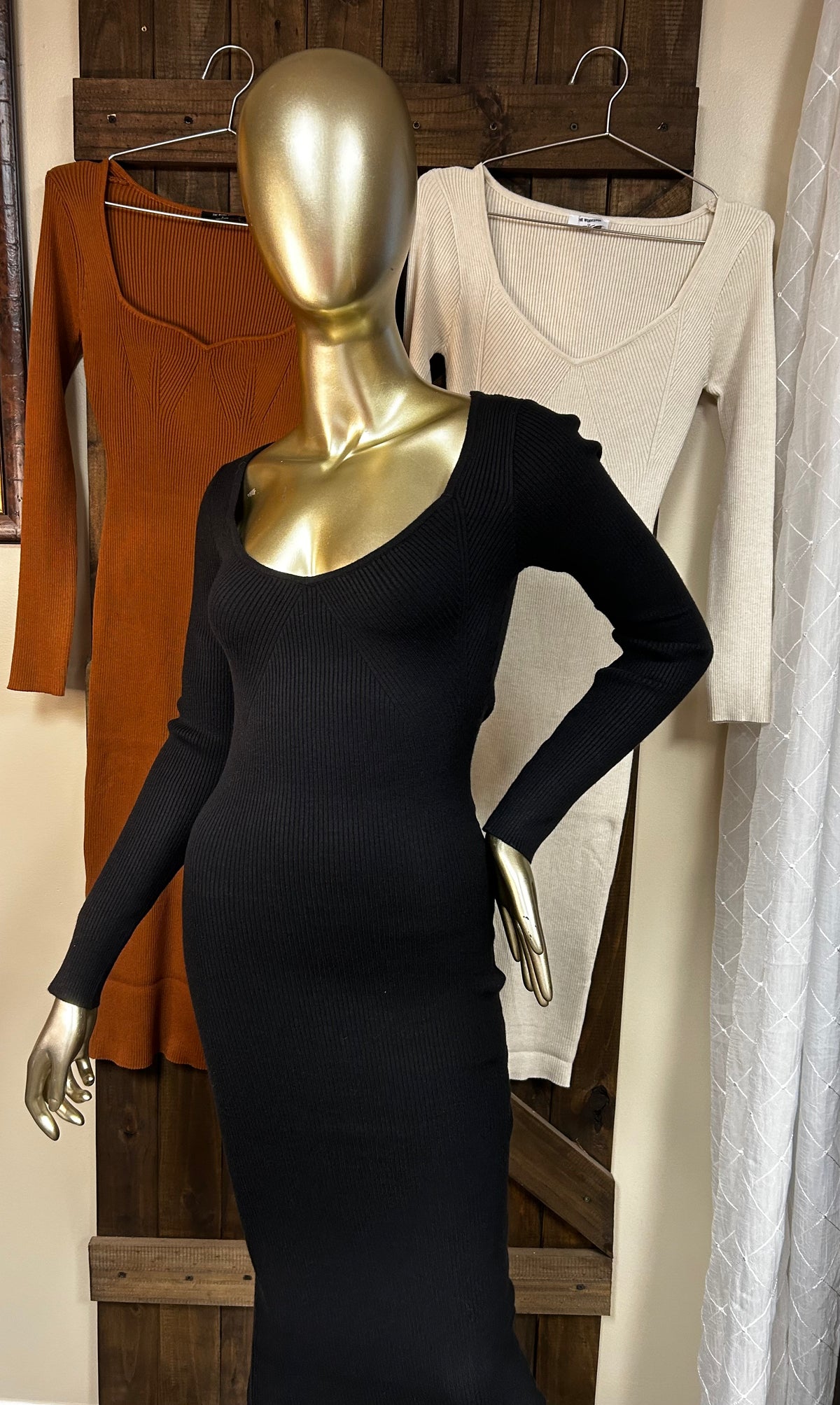 Midi Dress | Long Dress|Ribbed