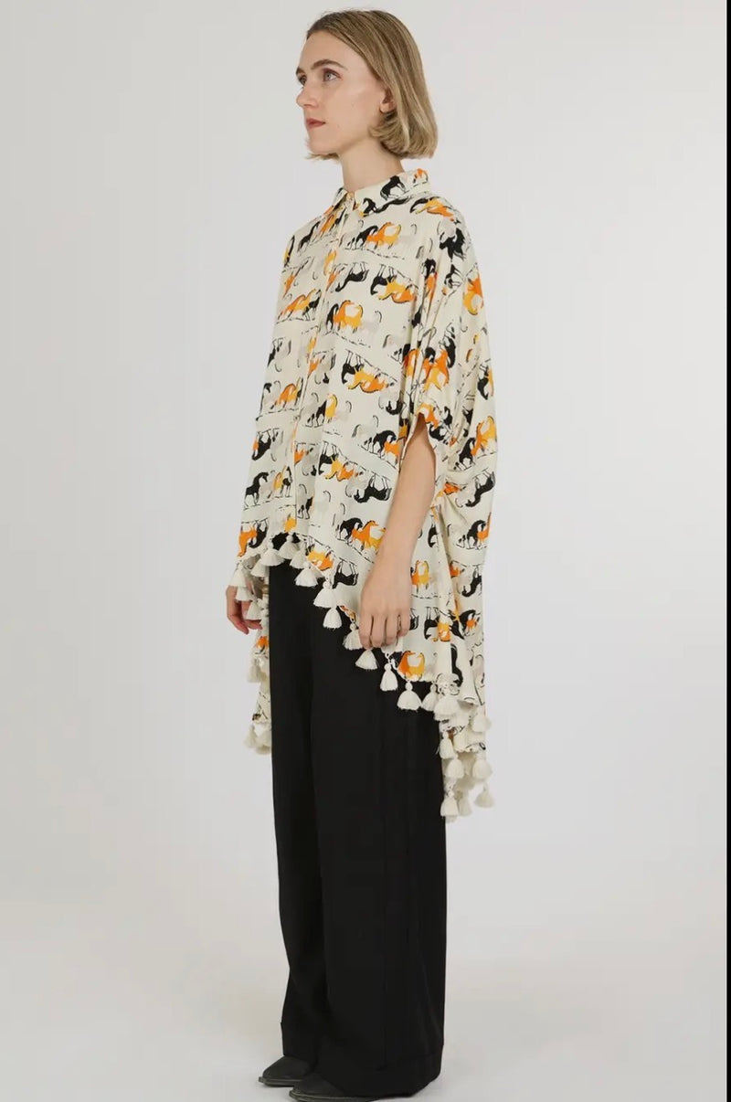 Ladies | Tunic | Blouse | Horse | Tassles | Hi-Low
