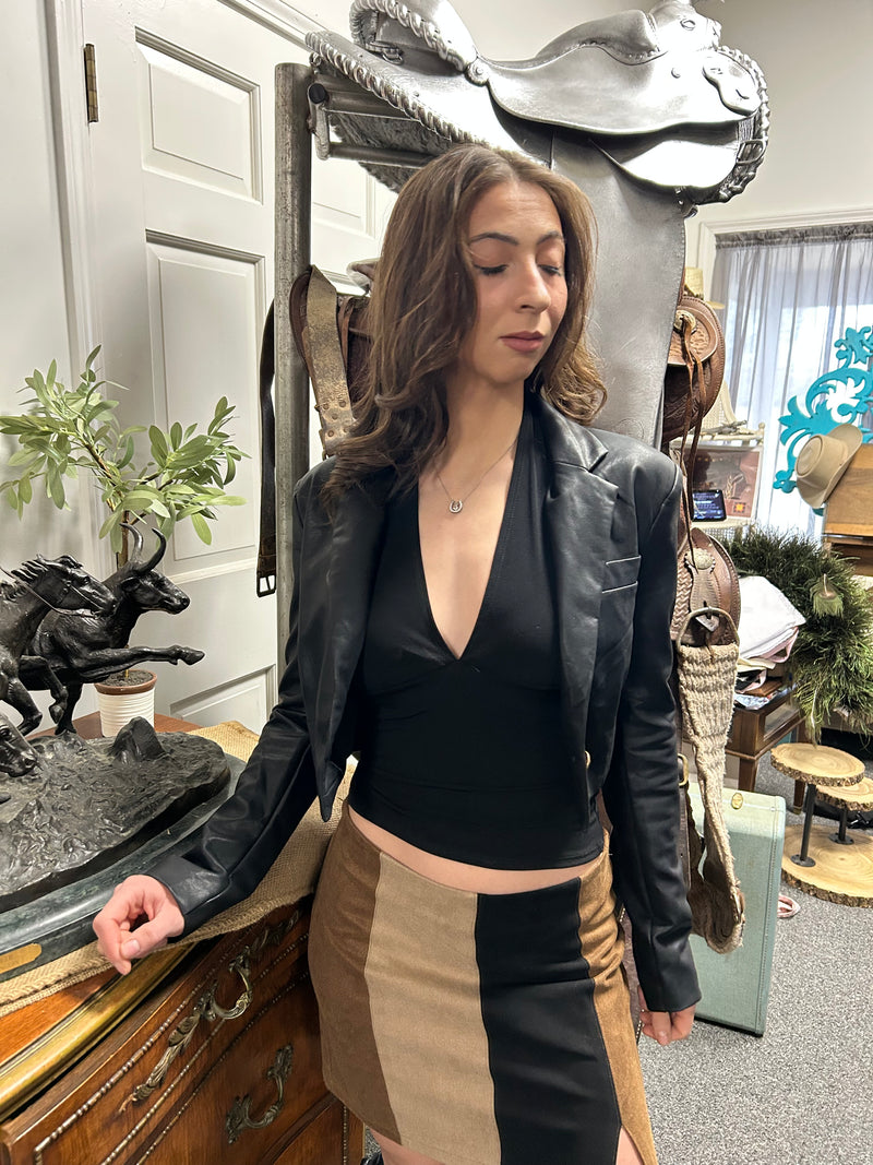 Jacket|Faux Leather |Black
