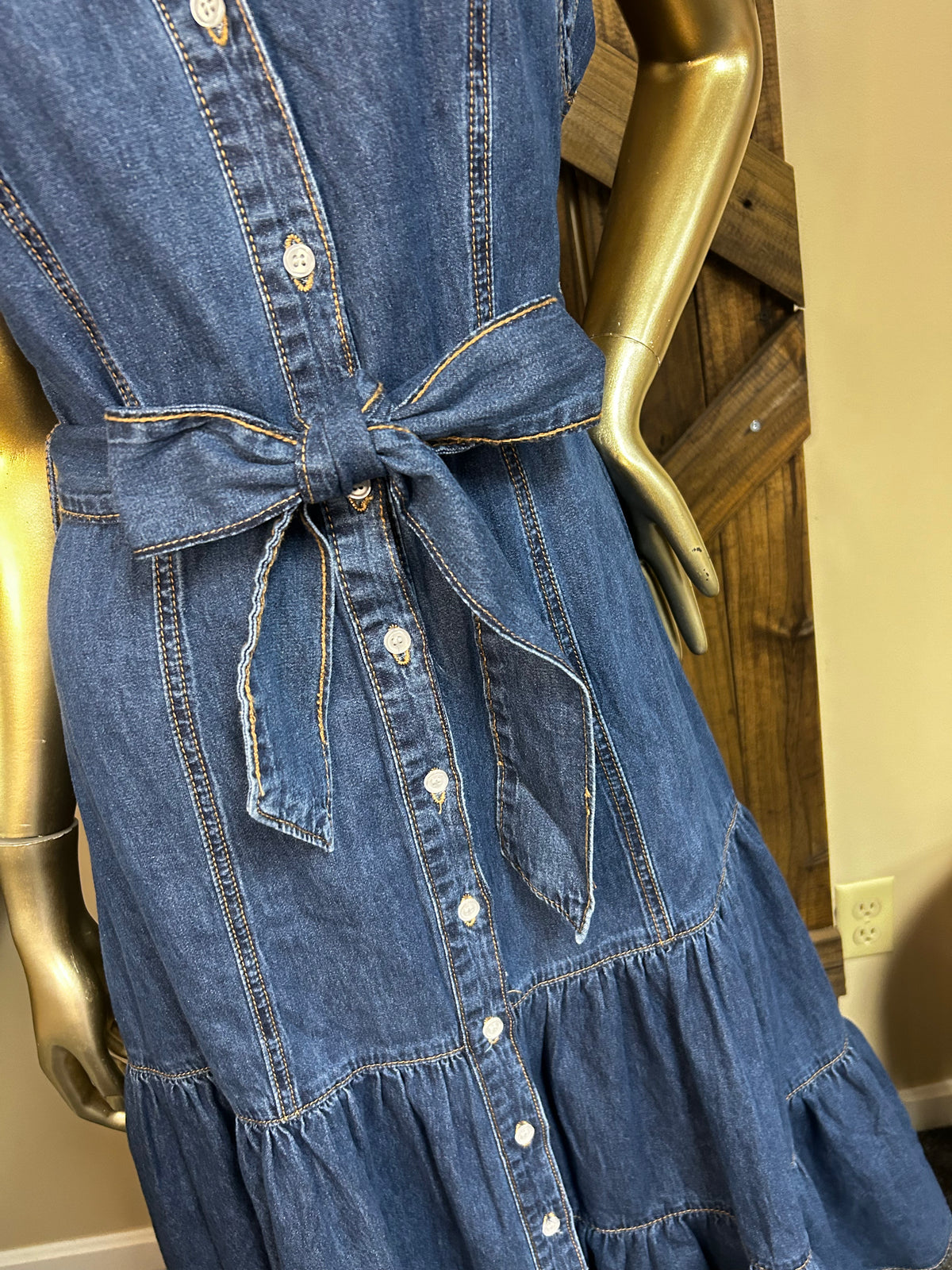Denim Ladies Dress| Ruffle