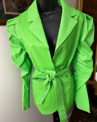 Ladies Blazer| Faux Leather| Neon Green