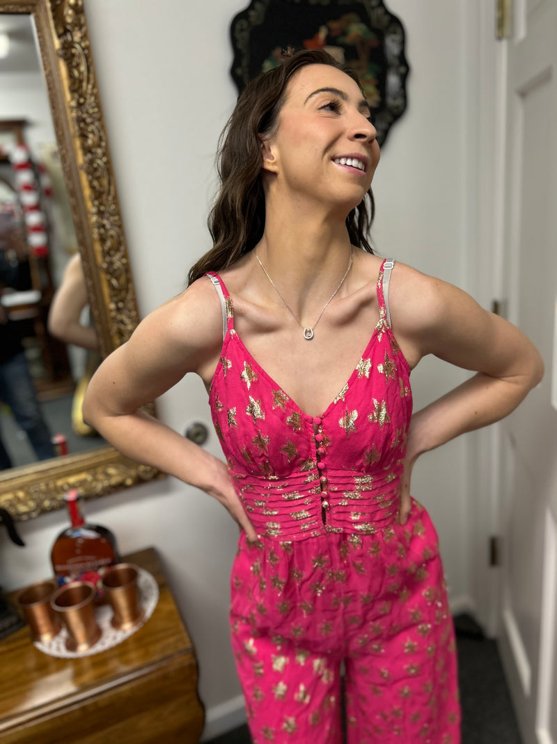 Jumpsuit | Pink & Gold| Star