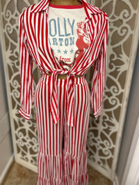 Ladies Blouse |Red Stripe|