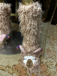 Slipper Socks| Llama| Pink
