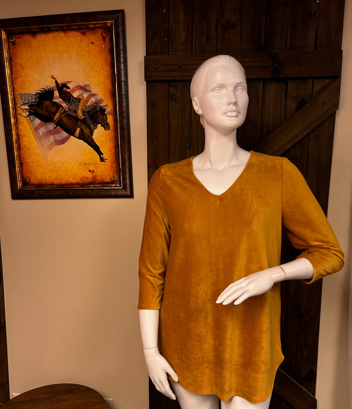 Ladies Top| velour V-neck