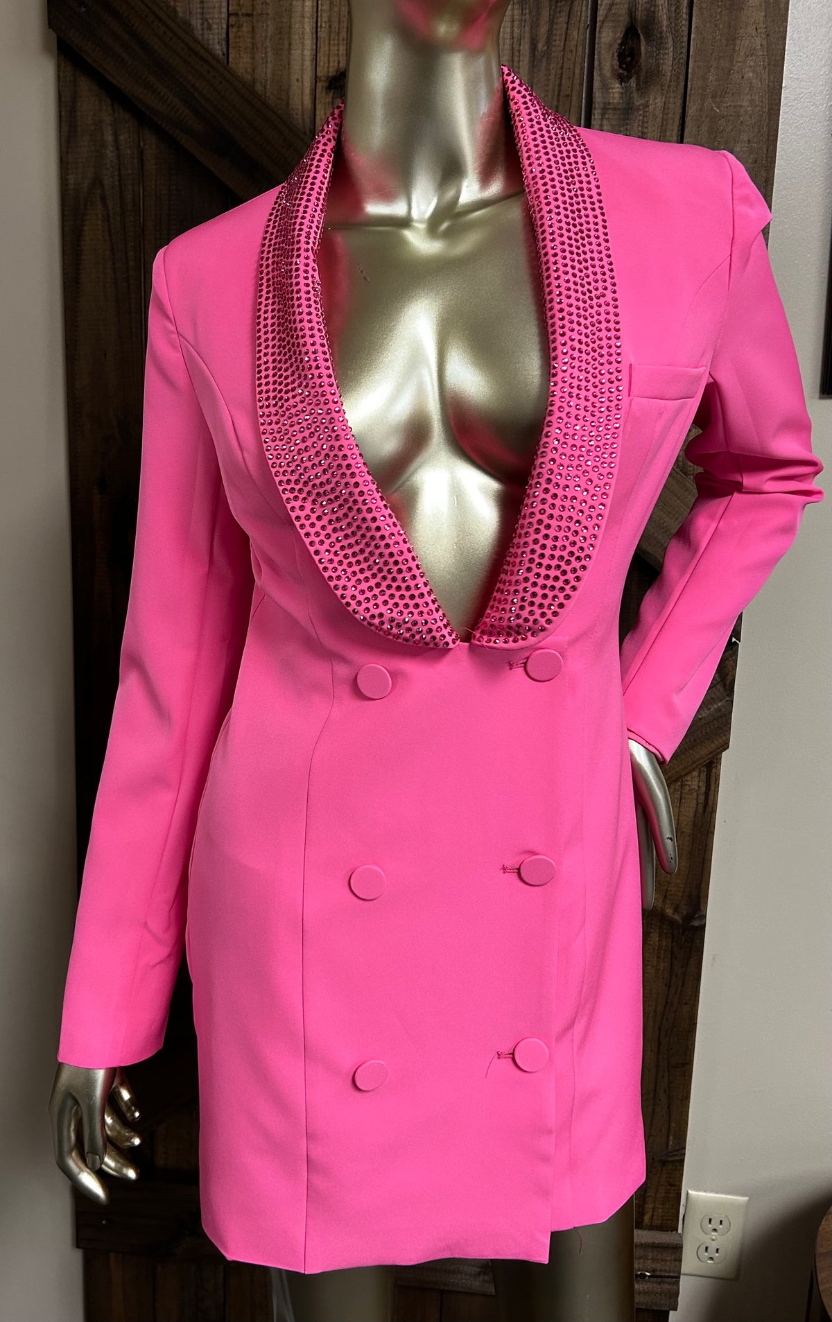 Ladies Blazer| Pink Rhinestones