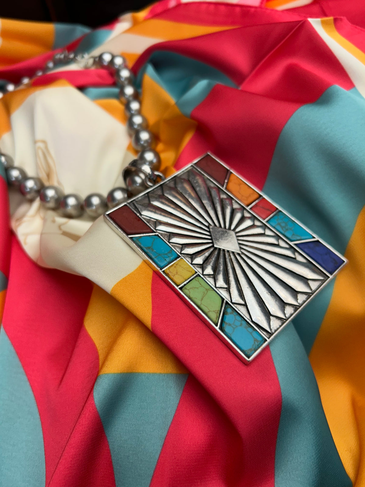Necklace| Square Multi Colored