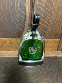 Flask|Stirrup |Green Glass