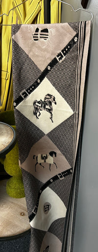Ladies Scarf| Black & Tan| Equestrian