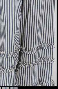 Ladies | Stripe | Blue and White | Ruffle | Pants