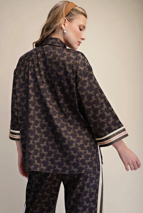 Blouse| Horse|Green |
