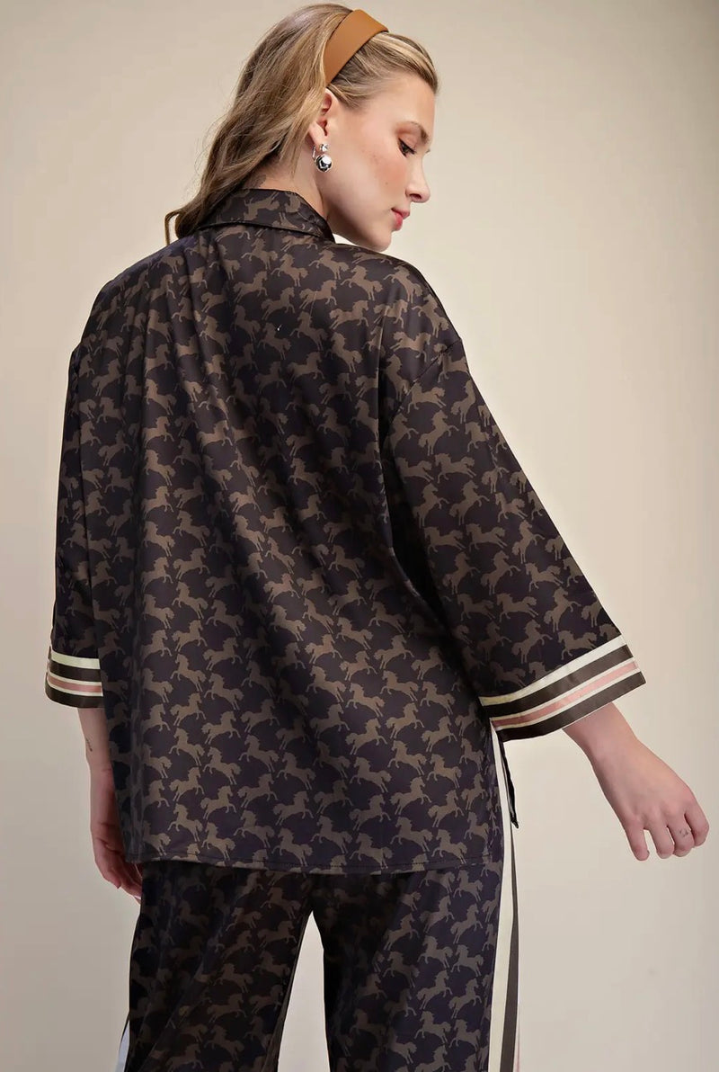 Blouse| Horse|Green |
