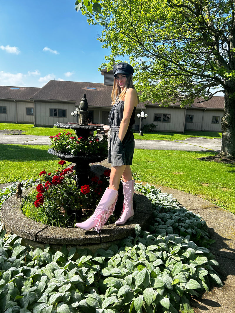 Ladies Boots | Pink Fringe