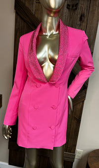 Ladies Blazer| Pink Rhinestones