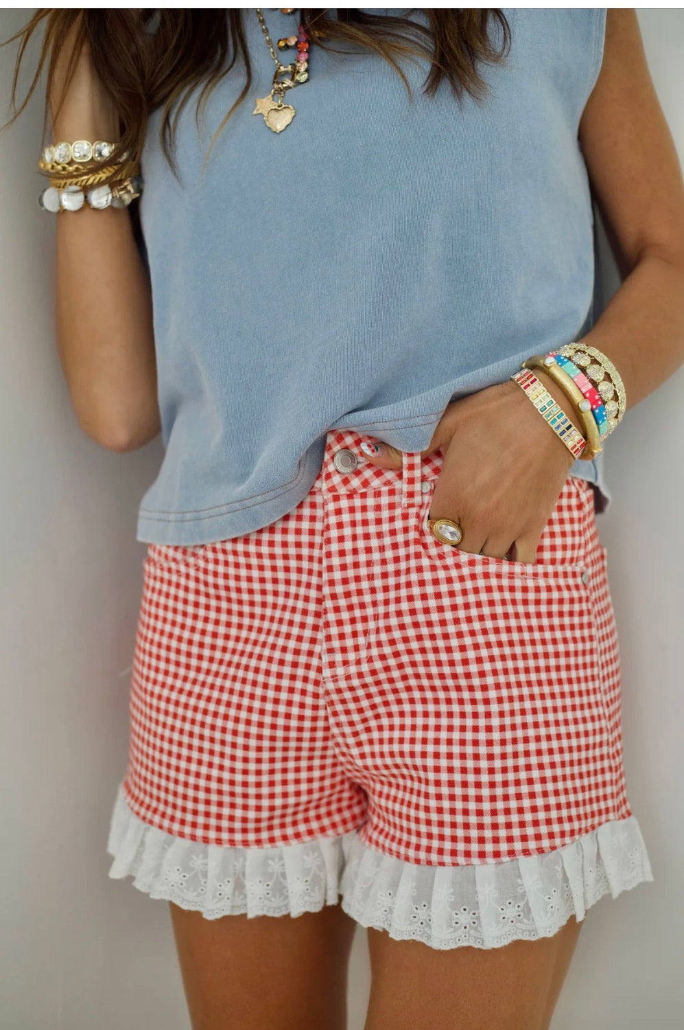 Shorts| Red| Gingham