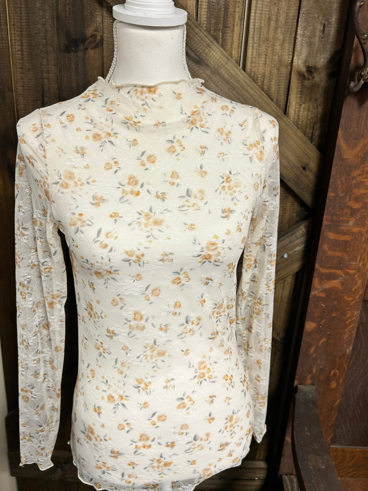 Mesh Top| Floral| Lace