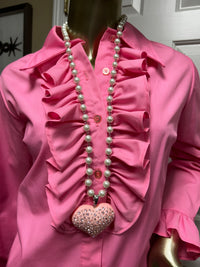 Faux Pearl Heart Necklace