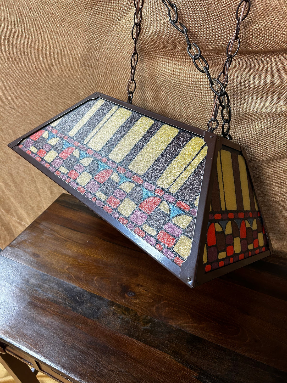 Vintage Light Fixture| Stained Glass |