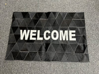 Welcome Mat| Cowhide| Black