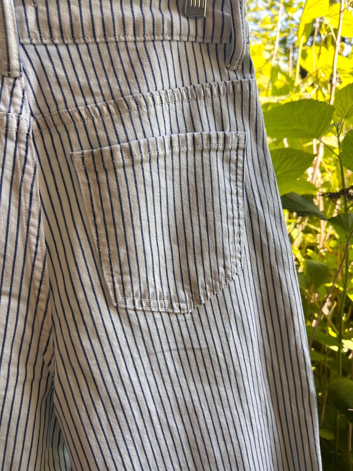 Jeans| Pinstripe| white & navy