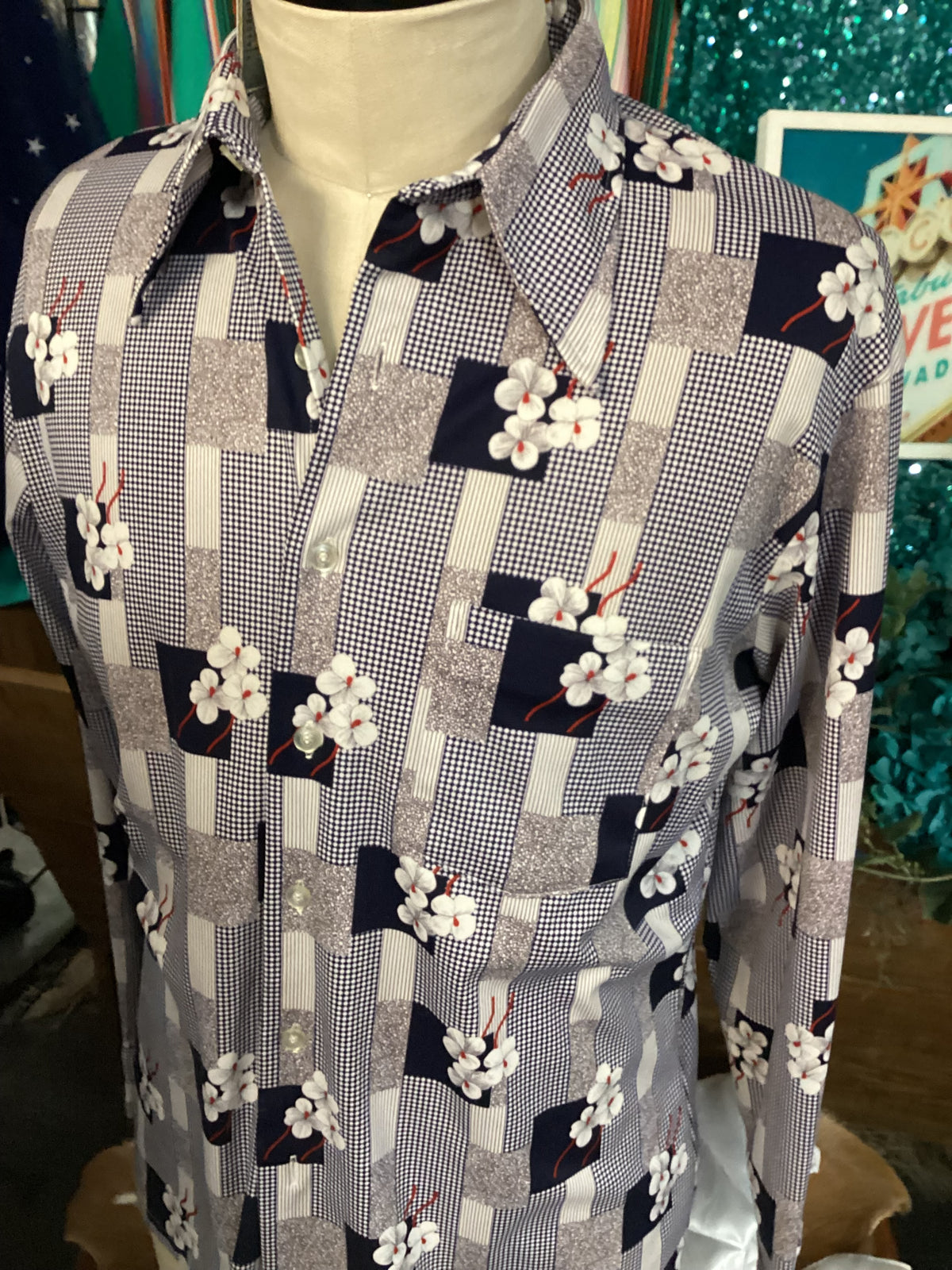 Vintage Shirt| Men’s | Floral Blue